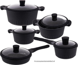 EDENBERG EB-9186 Luxe10-Delige Keramische/Marmeren coating Pannenset