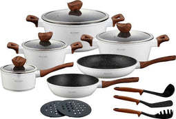 Edënbërg White Line -15-delige Luxe Pannenset van Gesmeed Aluminium