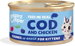 Edgard & Cooper Kattenvoer Kitten Chunks Kabeljauw - Kip 85 gr