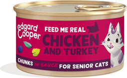 Edgard & Cooper Kattenvoer Senior Chunks Kip - Kalkoen 85 gr