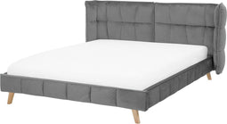 SENLIS - Tweepersoonsbed - Grijs - 160 x 200 cm - Fluweel