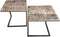 SVJ Bijzettafel Rechthoekig - 30x40x48 cm - Metaal - Zwart - Set van 2