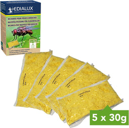 Edialux Vliegenval navulling met wateroplosbare lokstof, natuurlijke vliegenlokker, milieuvriendelijke insectenval navulling voor buitengebruik, herbruikbare navulling voor tuin, stal en terras, tot 20 weken bescherming