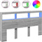vidaXL - Hoofdbordkast - met - LED-verlichting - 180x17x102 - cm - grijs - sonoma