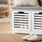 SoBuy FSR23-K-W - Schoenenbank - Zitkussen en 2 afneembare manden - Wit (2 stuks)