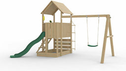 Houten Speeltoestel BIG Monkey + Donkergroene glijbaan 120 platform