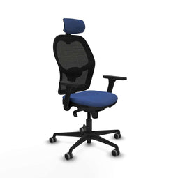 Jorquera Piqueras y Crespo 3D036G2 - Bureaustoel met hoofdsteun - Verstelbare hoogte en ademend - Marineblauw