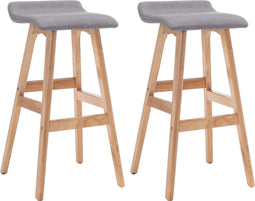 vidaXL - Barstoelen - 2 - st - stof - lichtgrijs