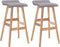 vidaXL - Barstoelen - 2 - st - stof - lichtgrijs