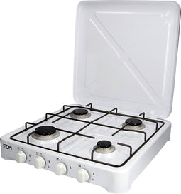 EDM 4-Pits Gaskooktoestel - Camping - Wit - 50x50x12cm
