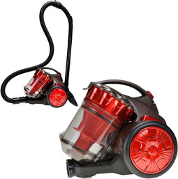 EDM Compacte Stofzuiger Zonder Zak - 2.2 L 700W - Rood, Zwart - 24x33x29cm