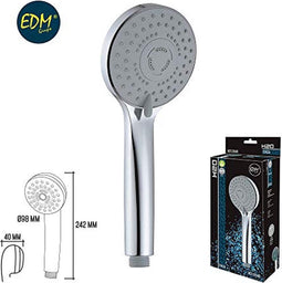 EDM Douchekop Chroom ø9,8x4x24,2cm 3 standen Anti Kalk - Badkamer - Douche - Douchekop - Handdouche