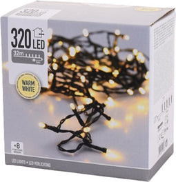 EDM glitterslinger - Kerstsfeer - warm wit licht - 320 LED lampjes - 32 m - 72089
