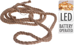 EDM jute touw slinger - bohemian stijl - 30 micro-leds - 3 m - 71208