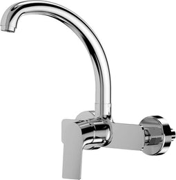 EDM Moderne Keukenkraan Eengreeps Hoge Uitloop Chroom 26,6x28,4x29,8cm - Mengkraan - Keukenkraan - inclusief montage materiaal - Keuken - Klussen