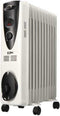 EDM Olieradiator - Kachel Elektrisch - Oliegevulde Radiator - Olieradiator Elektrisch - Thermostaat - Tot 2500W - 11 Kamers - Wit