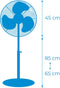 EDM staande ventilator verstelbaar 45W | 110 – 130 cm