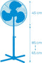 EDM staande ventilator verstelbaar 50W - 110 – 130 cm - 3 standen