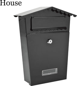 EDM Stalen Brievenbus Met 2 Sleutels - Zwart - 21x6x30 cm