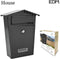 EDM Stalen Brievenbus Met 2 Sleutels - Zwart - 21x6x30 cm
