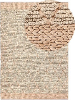 Vloerkleed TELLIKAYA Beige 160 x 230 cm Jute