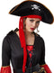 dressforfun - Vrouwenkostuum piratenkoningin XL - Jurk met veter en hoed - zwart / rood