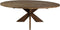 HSM Collection Ovale eettafel met kruispoot - 220x110 cm - vintage - teak