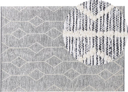 EDREMIT - Laagpolig vloerkleed - Grijs - 140 x 200 cm - Katoen