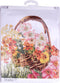 Thea Gouverneur - Borduurpakket met telpatroon - 3064 - Voorgesorteerde DMC Garens - Bloemenmand - Linnen - 35 cm x 39 cm - DIY Kit