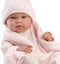 Llorens full body babypop meisje Tina met kleding en speen 43 cm