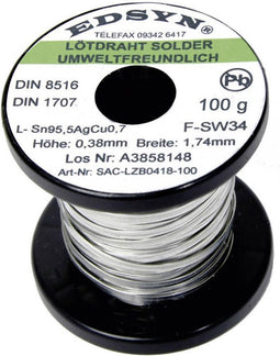 Edsyn SACLZB 0418 Soldeertin loodvrij Spoel Sn95.5AgCu0.7 10