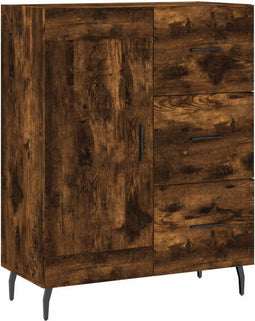 vidaXL - Dressoir - 69,5x34x90 - cm - bewerkt - hout - gerookt - eikenkleurig