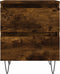 vidaXL - Nachtkastje - 40x35x50 - cm - bewerkt - hout - gerookt - eikenkleurig