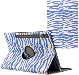 imoshion Tablet Hoes Geschikt voor Samsung Galaxy Tab S9 11.0 inch FE Plus - imoshion 360° Draaibare Design Bookcase 2.0 - Meerkleurig /White Blue Stripes