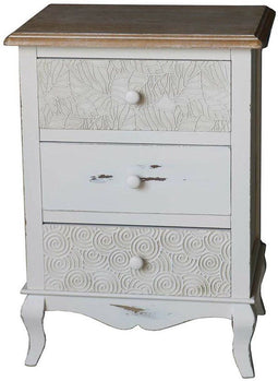 Versa Tenny - Nachtkastje - Paulownia hout - Wit - 30 X 66 X 48 CM