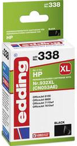 Edding EDD-338 - Inktcartridge - Zwart - 30 ml - Paginaopbrengst 1093 (1 stuk)