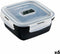Hermetische Lunchtrommel Luminarc Pure Box 760 ml Zwart Glas (6 Stuks)
