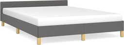 vidaXL - Bedframe - zonder - matras - stof - donkergrijs - 140x200 - cm