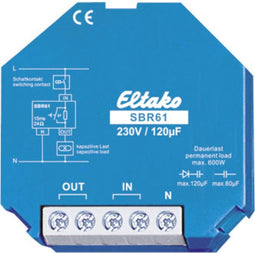 Eltako 61100330 Stroombegrenzing relais capacitief 230 V/120 microfarad. 1 NO-contact 10 A/250 VAC Blauw