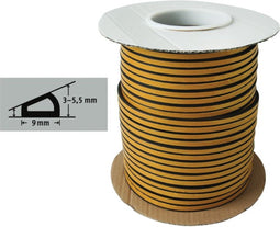 Tochtband - D profiel - 100m x 9 mm - 3-5.5mm - zwart