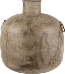 J-Line vaas Antiek Rond - metaal - bruin - small - 47 cm hoog