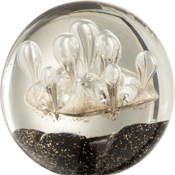 J-Line presse-papier Vuurwerk - glas - goud/zwart - large