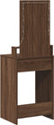vidaXL - Kaptafel - met - LED - Verlichting - Bruin - Eiken - 50x41x140 - cm
