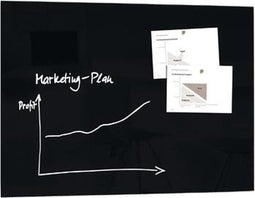 Sigel glasmagneetbord - glaswhiteboard XL - Artverum - 120x90cm - zwart - SI-GL210