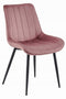 Stoel SOSA - Donkerroze Velvet, Zwarte Metalen Poten, Modern Design en Uitstekend Zitcomfort voor Woonkamer, Slaapkamer, Eetkamer of Kantoor, Max. 120 kg