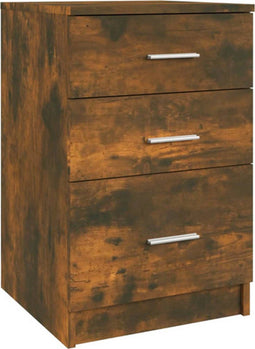 vidaXL - Nachtkastje - 40x40x63 - cm - bewerkt - hout - gerookt - eikenkleurig