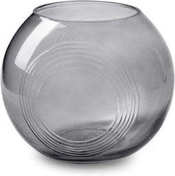 Bolvaas met ringen 'janine' smoke h12,5 d15 cm