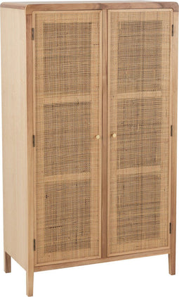 J-Line kast 2 Deuren Paulownia - rotin - naturel