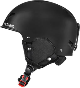 Skihelm Heren Dames Zwart M/L met Verstelbare Maat en Ventilatie voor Wintersport