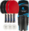 Loki - Professionele tafeltennis set - 2 Tafeltennisbatjes - 3 Balletjes - Pingpong net - Opberghoes met rits